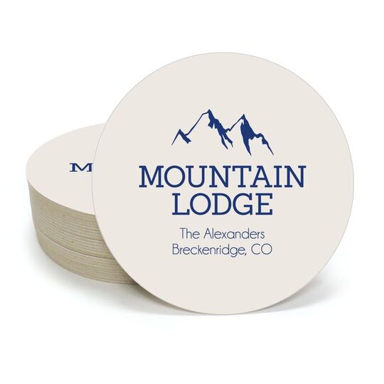 Mountain Lodge Round Coasters